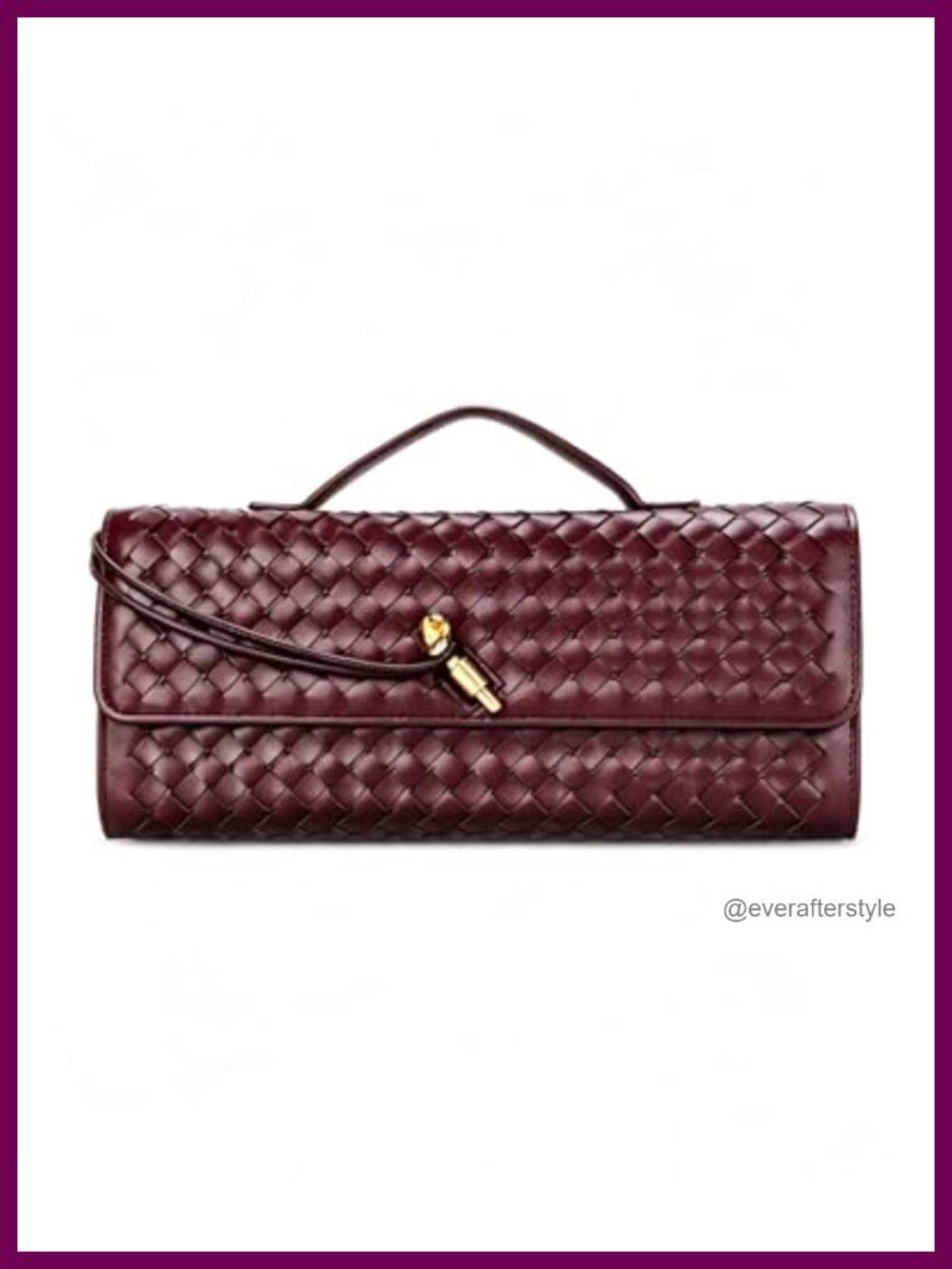 Woven PU Leather Clutch Purse Underarm Shoulder Handbag Crossbody Wallet